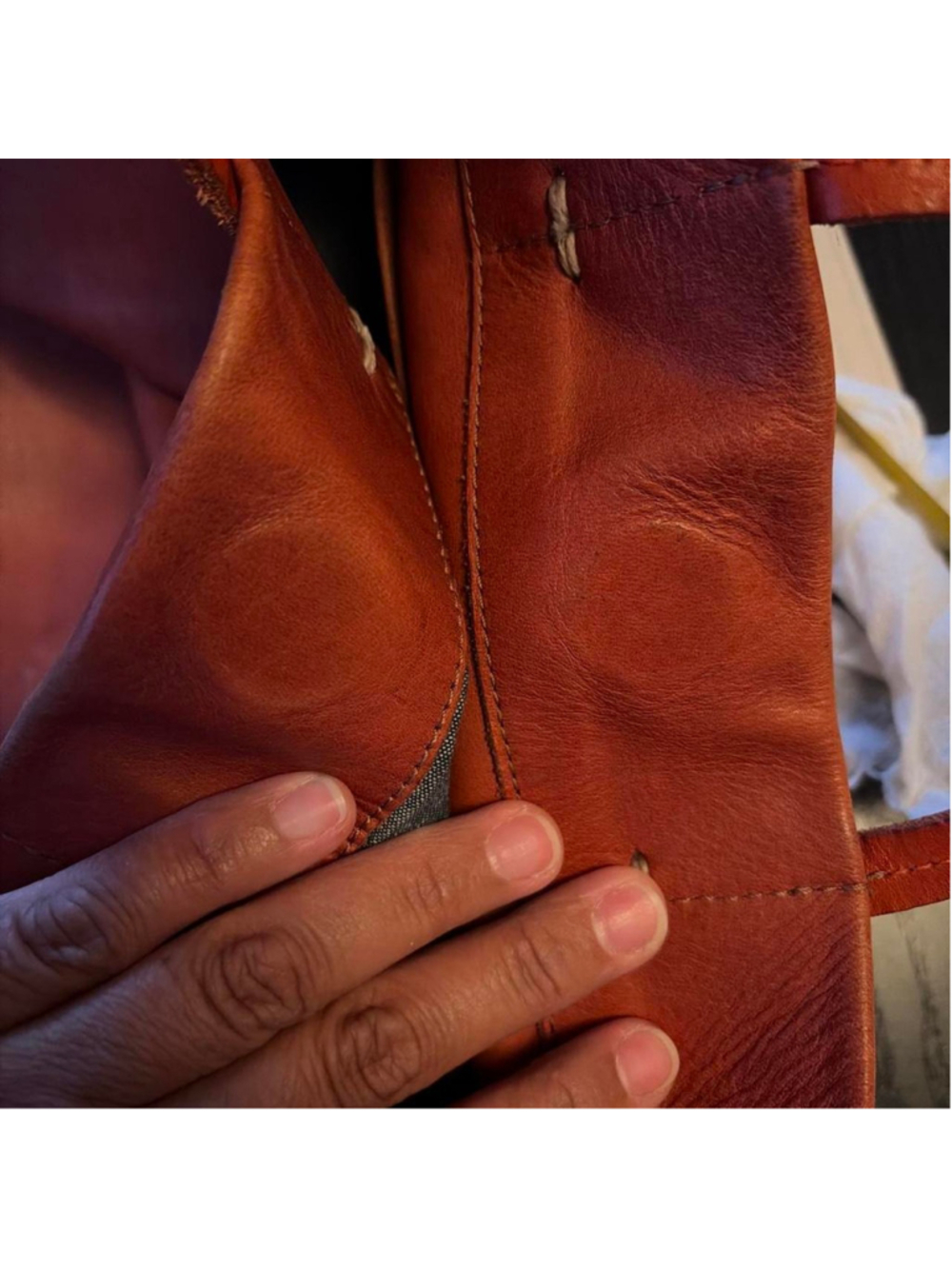 #clareV simple tote in Brown leather - Picture 8 of 8